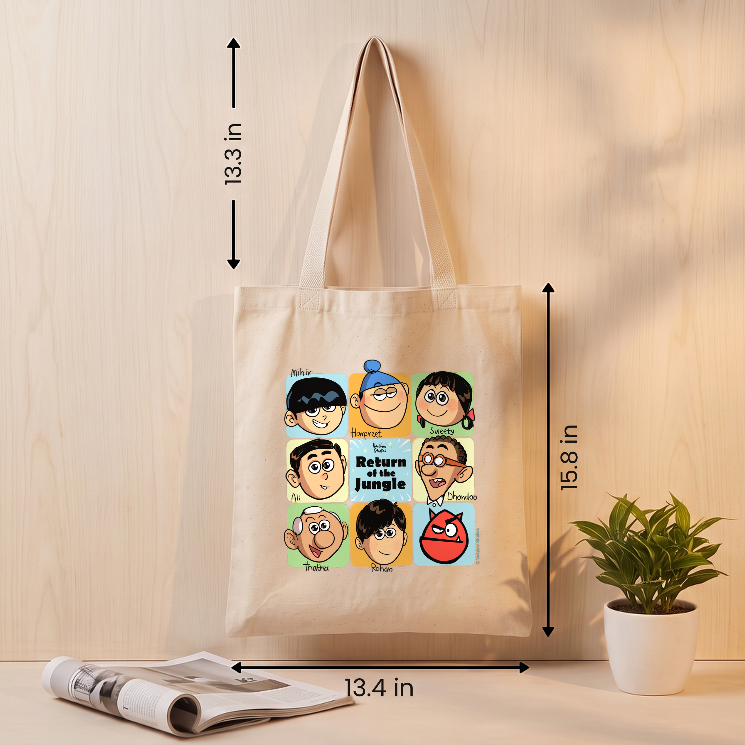 ROTJ Canvas Tote Bag dimensions